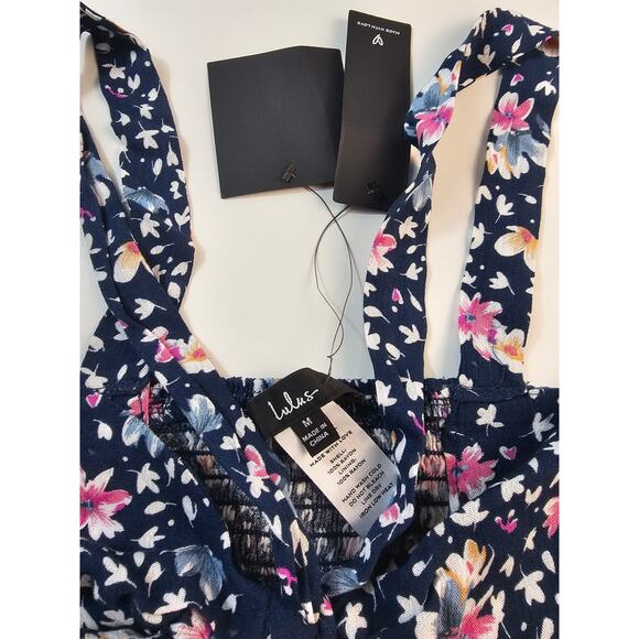 NWT Lulus Best Vacation Navy Blue Floral Print medium piece 1 of 2 M boho - Picture 4 of 7